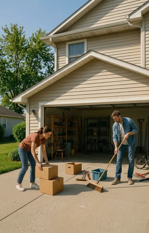 Garage cleanout service process in Spartanburg SC