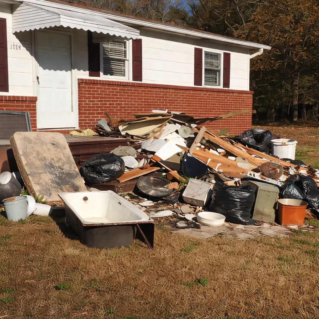 Junk removal service area before cleanup in Spartanburg SC
