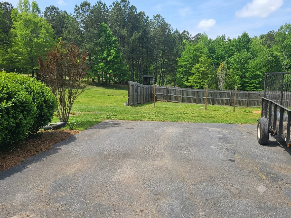 Cleaned outdoor property area in Cherokee County after junk and debris removal service